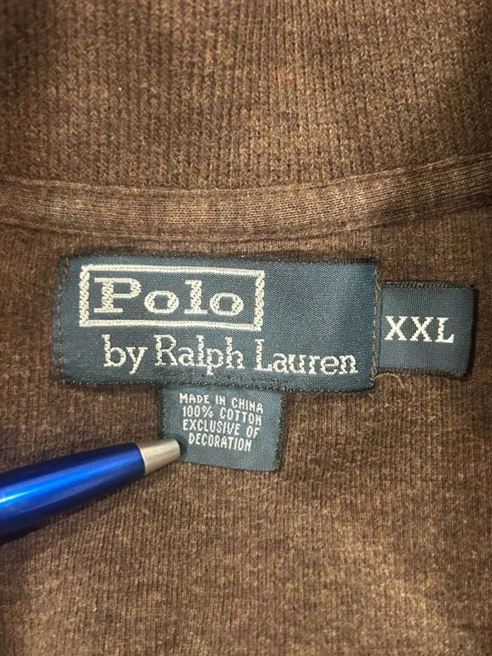 Polo Ralph Lauren Estate Rib 1/4 Zip Pullover Sweater Brown Men’s‎ Size XXL